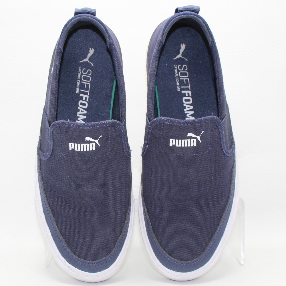 Puma Bari Slip On Navy Blue Canvas Platform Sneakers 380141-10 Womens 7‎